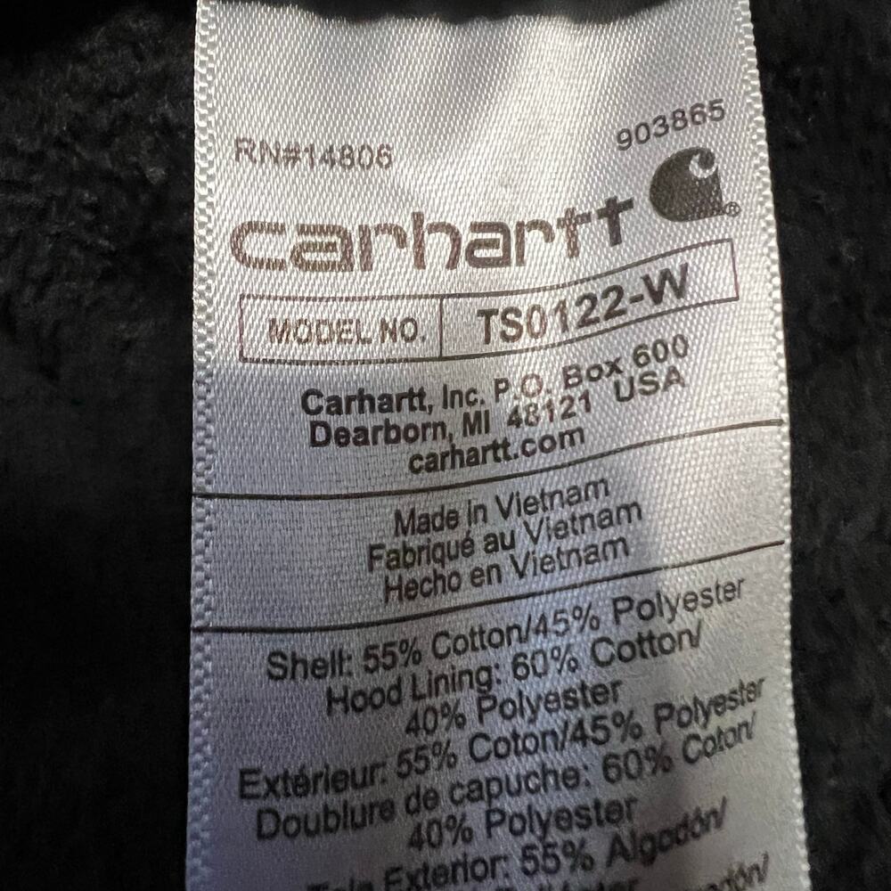 Carhartt Hoodie Womens Large 12-14 Relaxed Zip Black Workwear - Picture 7 of 8